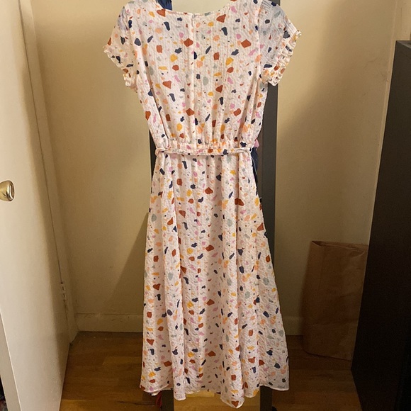 Madewell Tie-Waist Midi Dress in Terrazzo NWT - Picture 8 of 9